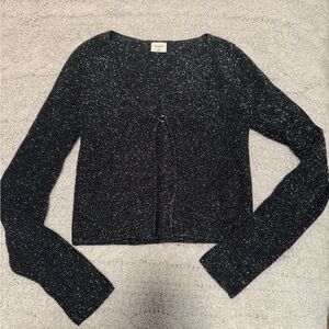 Abercrombie & Fitch Black Cardigan Sweater with Shimmer
